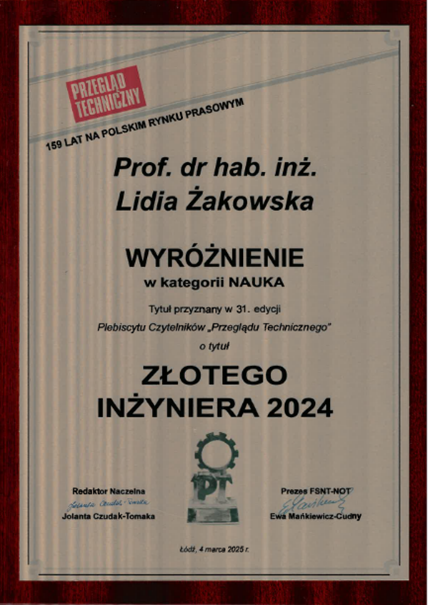 Złoty inżynier dyplom